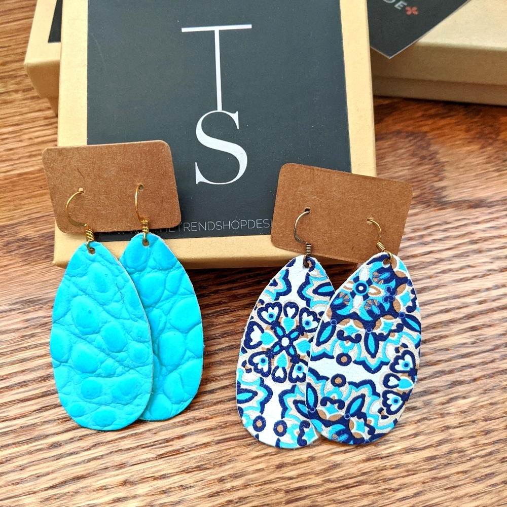 Trend Shop leather earrings